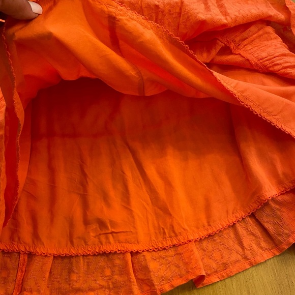 Anthropologie Orange Sleeveless Mini Dress New without tag size XS cotton pocket - Picture 7 of 12